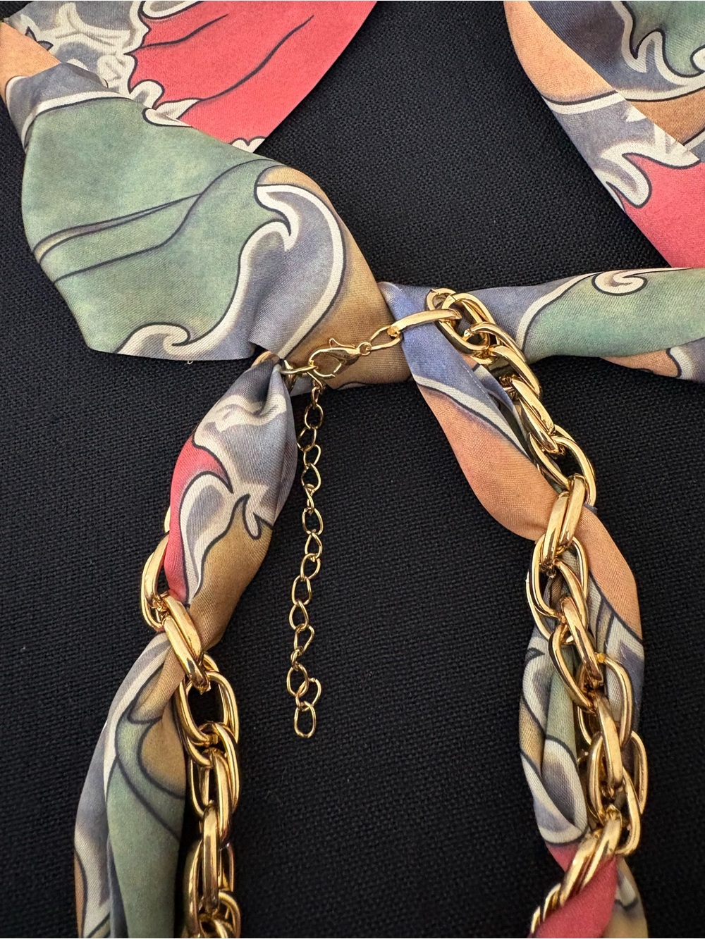Authentic Louis Vuitton Lock #330 Scarf Chain Statement Necklace - Picture 5 of 6